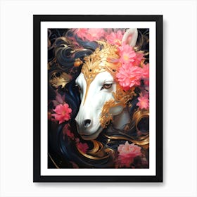 Horse With Flowers 5 Art Print