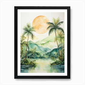 Watercolour Painting Of Daintree Rainforest   Queensland Australia 0 Art Print