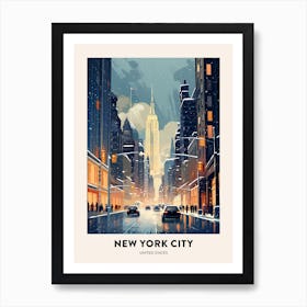 Winter Night  Travel Poster New York City Usa 3 Art Print