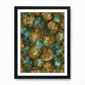 Gold And Blue 4 Art Print