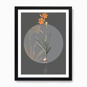 Vintage Botanical Coppertips on Circle Gray on Gray n.0120 Art Print