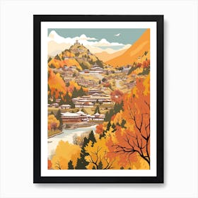 Bhutan 2 Travel Illustration Art Print