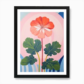 Geranium 3 Hilma Af Klint Inspired Pastel Flower Painting Art Print