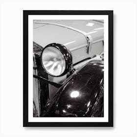 Black And White Vintage Car Art Print