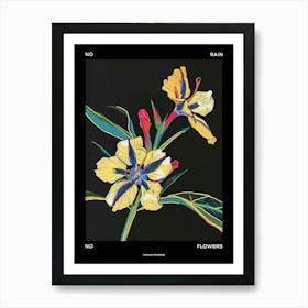 No Rain No Flowers Poster Evening Primrose 1 Art Print