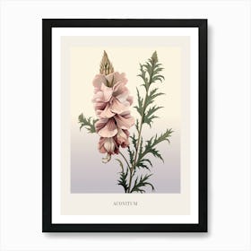 Floral Illustration Aconitum 2 Poster Art Print