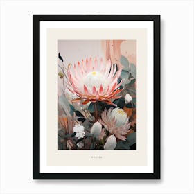 Flower Illustration Protea 10 Poster Art Print