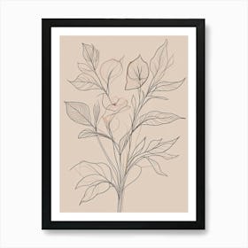 Floral Line Art Print (4) Art Print