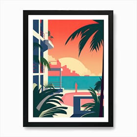 Cancun, Mexico, Bold Outlines 3 Art Print