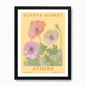 Flower Market Athens Art Print