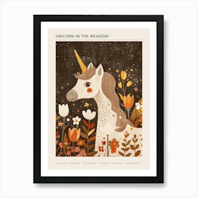 Unicorn In The Meadow Muted Pastels 4 Poster Art Print