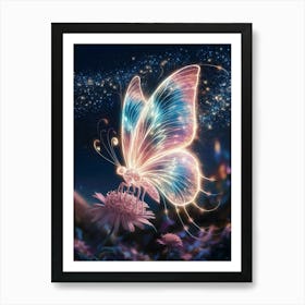 Butterfly In The Night Sky 2 Art Print