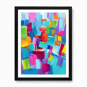 Abstract Of Colorful Squares Art Print