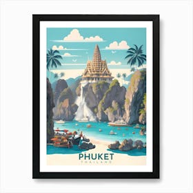 Phuket Thailand Retro Travel Art Print