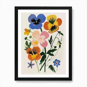 Painted Florals Wild Pansy 4 Art Print