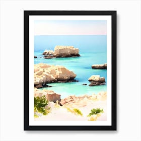 Cala Pregonda 2, Menorca, Spain Watercolour Art Print