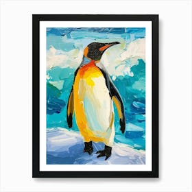 King Penguin Livingston Island Colour Block Painting 4 Art Print