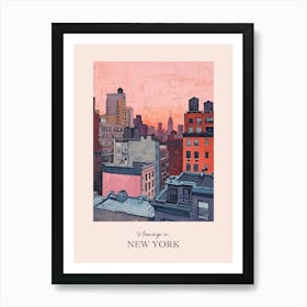 Mornings In New York Rooftops Morning Skyline 3 Art Print