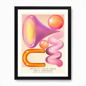 Pink Metallic Fantasy Art Print