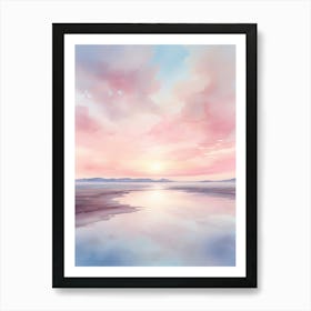 Watercolor Sunset Over The Sea Art Print