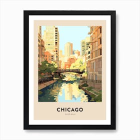 River Walk 3 Chicago Travel Poster Art Print