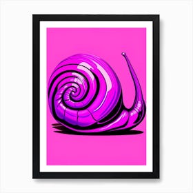 Full Body Snail Magenta 3 Pop Art Art Print