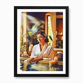 Funny A Woman Having Spa At Home Cool Art Print