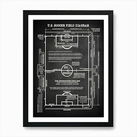 Soccer Field Diagram Wall Decor Soccer Poster Soccer Print Soccer Gifts Soccer Soccer Art Soccer Wall Art Soccer Ball Ss0001 Art Print