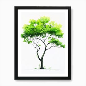 Lime Tree Pixel Illustration 4 Art Print