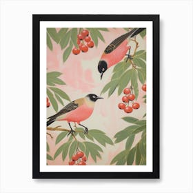Vintage Japanese Inspired Bird Print Kiwi 3 Art Print