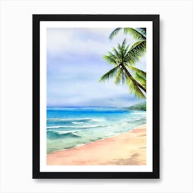 Radisson Beach 2, Bali, Indonesia Watercolour Art Print