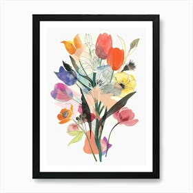 Tulip 4 Collage Flower Bouquet Art Print