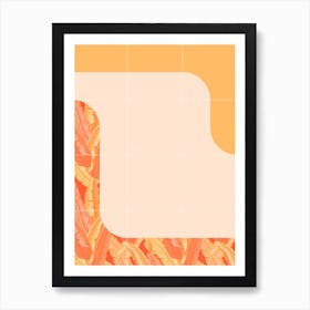 Mid Century Tropical Orange Style Art Print