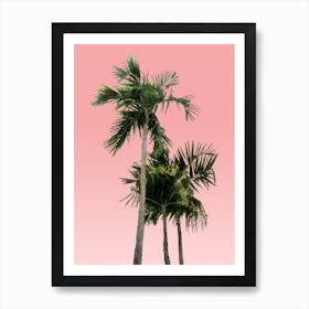 Palm Trees on Pink Art Print