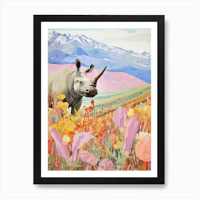 Pastel Rhino 5 Poster