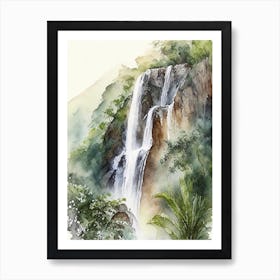 Cascada De Basaseachi, Mexico Water Colour  (2) Art Print