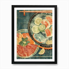 Sukiyaki Japanese Cuisine Mid Century Modern 2 Art Print