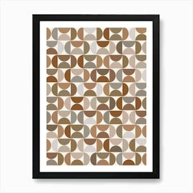 Mid Century Modern Pattern Earth Tones Terracotta Art Print