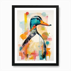 Bird Painting Collage Mallard Duck 4 Art Print