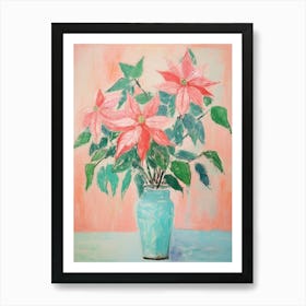 Flower Painting Fauvist Style Poinsettia 2 Art Print