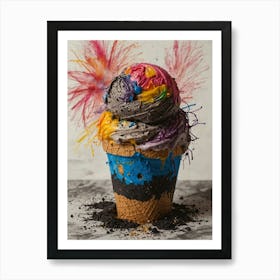 Colorful Ice Cream Cone Art Print