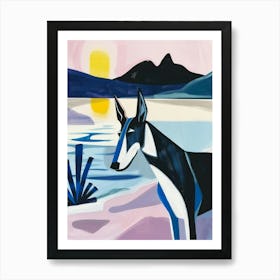 Dog On The Beach Art Print