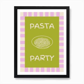 Pasta Party Green & Lilac Poster Art Print