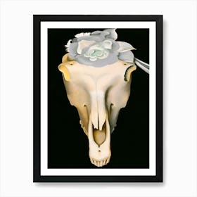 Georgia O'Keeffe - Horse's Skull with White Rose, 1931 Art Print