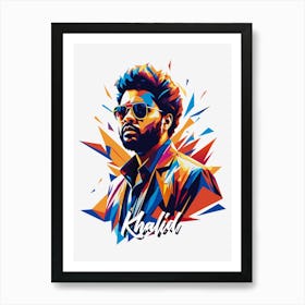 Khalid 02 Portrait Music Icon Style WPAP Pop Art Art Print