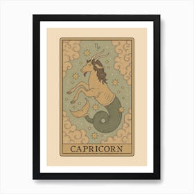 Capricorn Tarot Zodiac Art Print