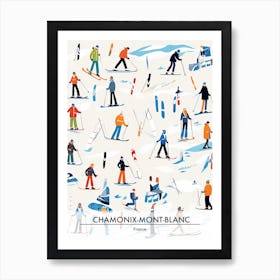 Chamonix Mont Blanc   France, Ski Resort Poster Illustration 0 Art Print