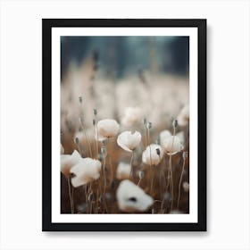 White Poppy Field Art Print