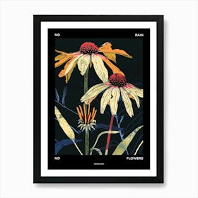 No Rain No Flowers Poster Coneflower 2 Art Print