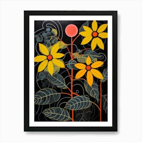 Black Eyed Susan 1 Hilma Af Klint Inspired Flower Illustration Art Print